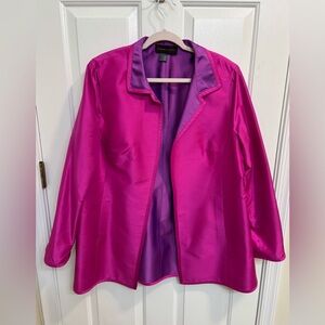 Nina Mclemore %100 Silk Open Front Jacket